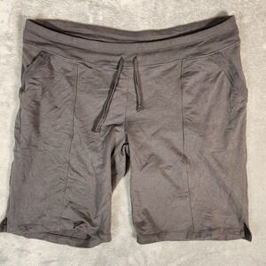 Eddie Bauer Women's Capri Pants Size XXL Gray Drawstring Cotton Knit Lounge‎